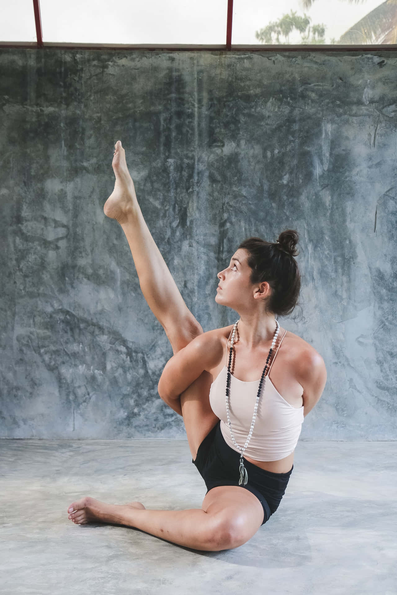 Legs Spread Yoga Pose Wallpaper