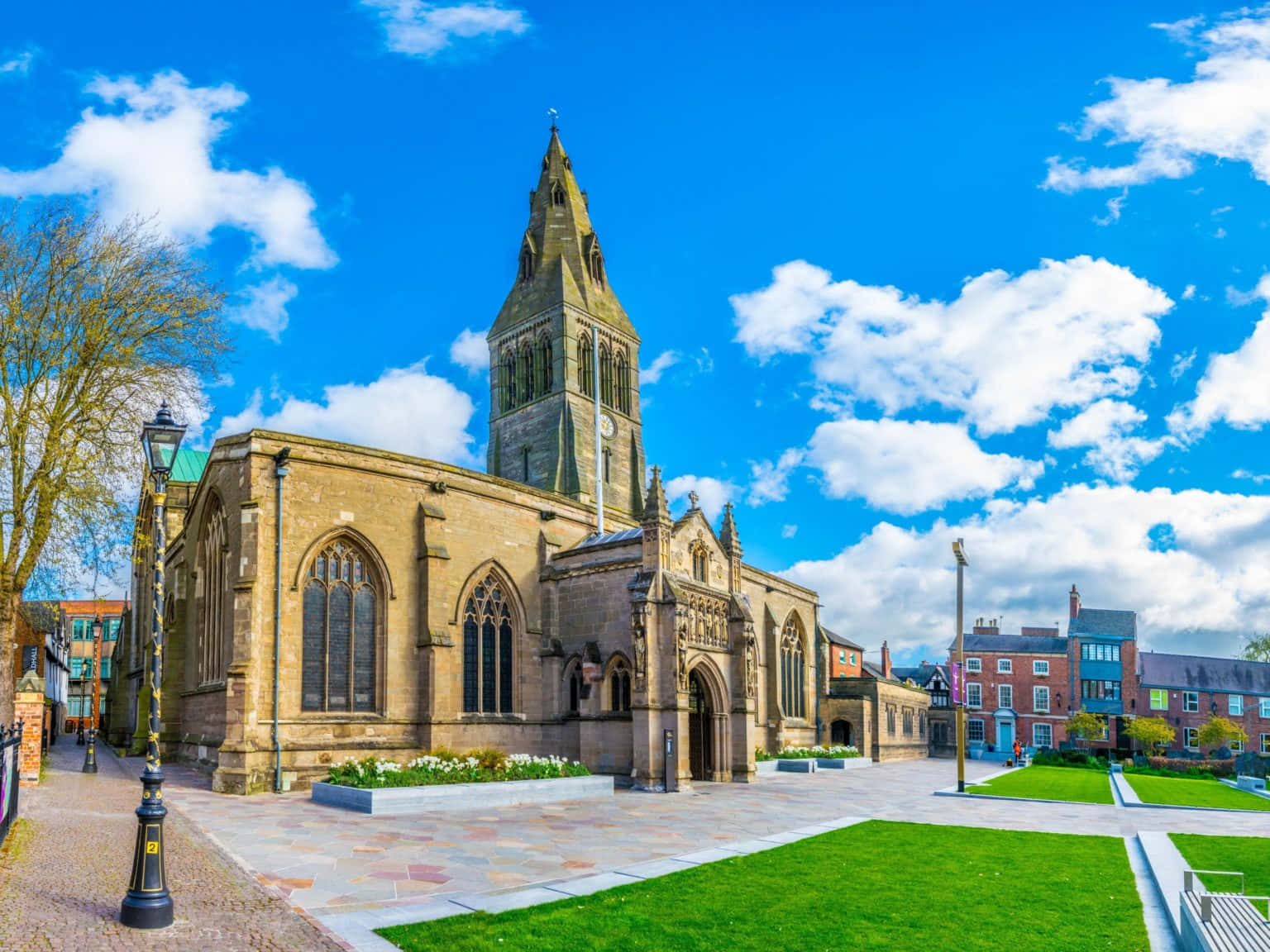 Leicester Cathedraland Surroundings Wallpaper