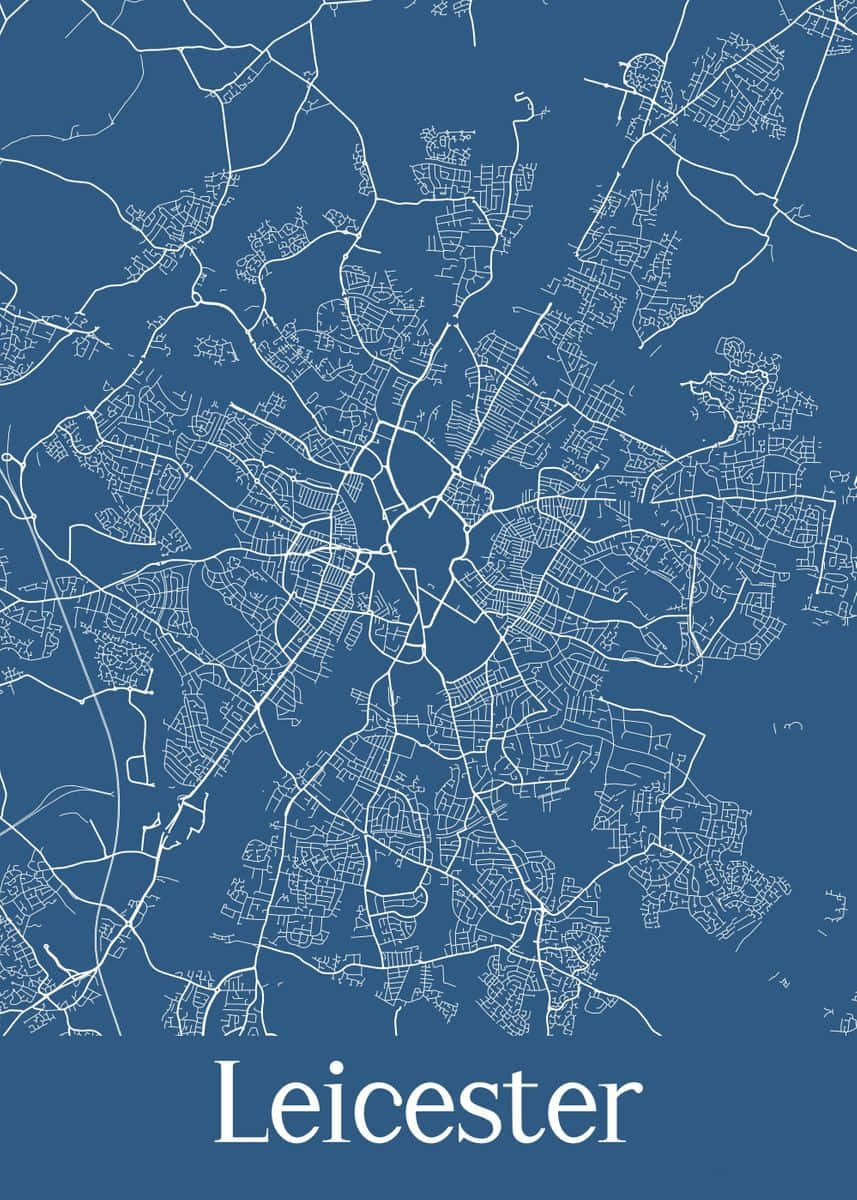 Leicester City Map Art Wallpaper