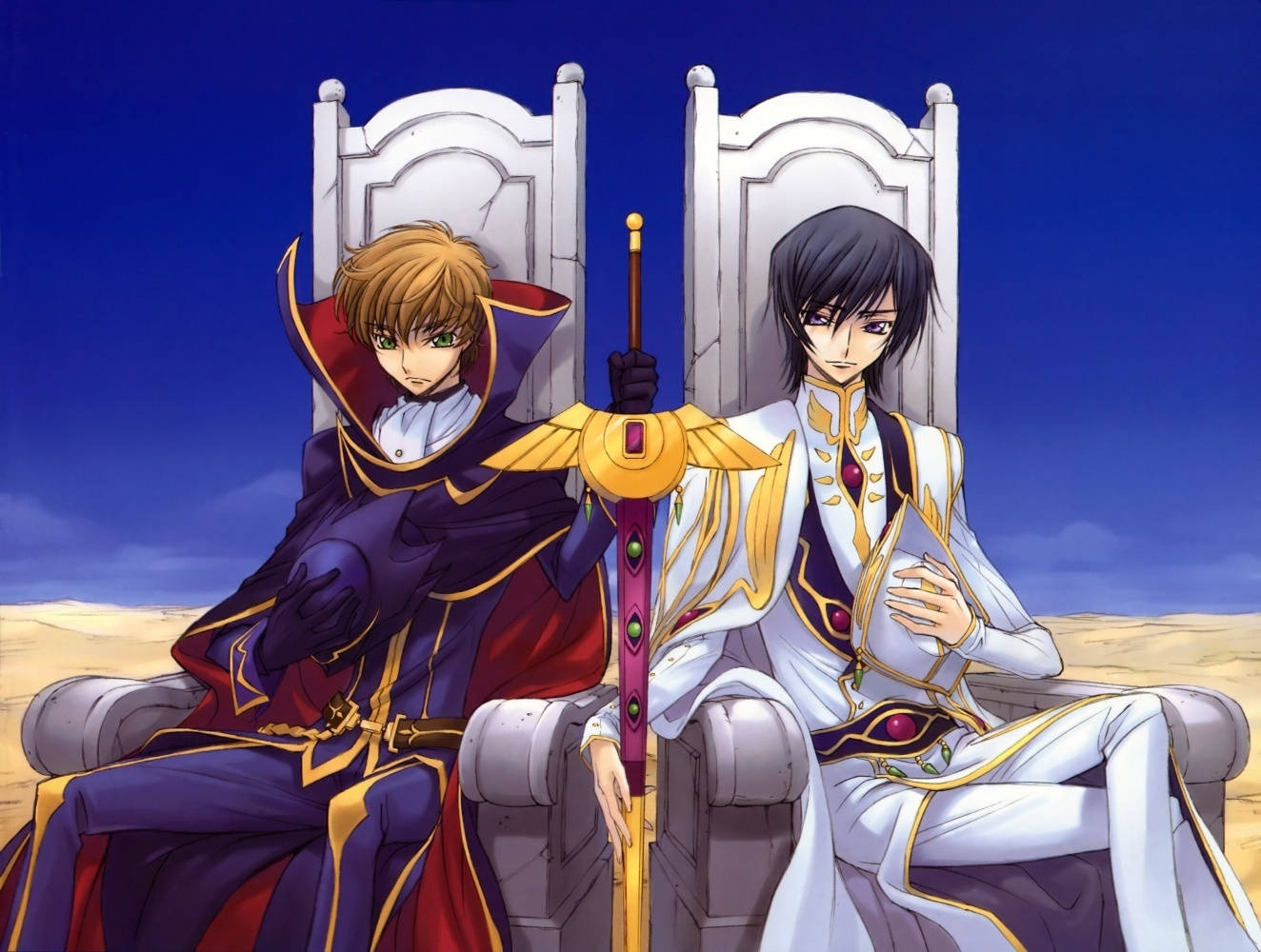 Lelouch Lamperouge On The Throne Wallpaper