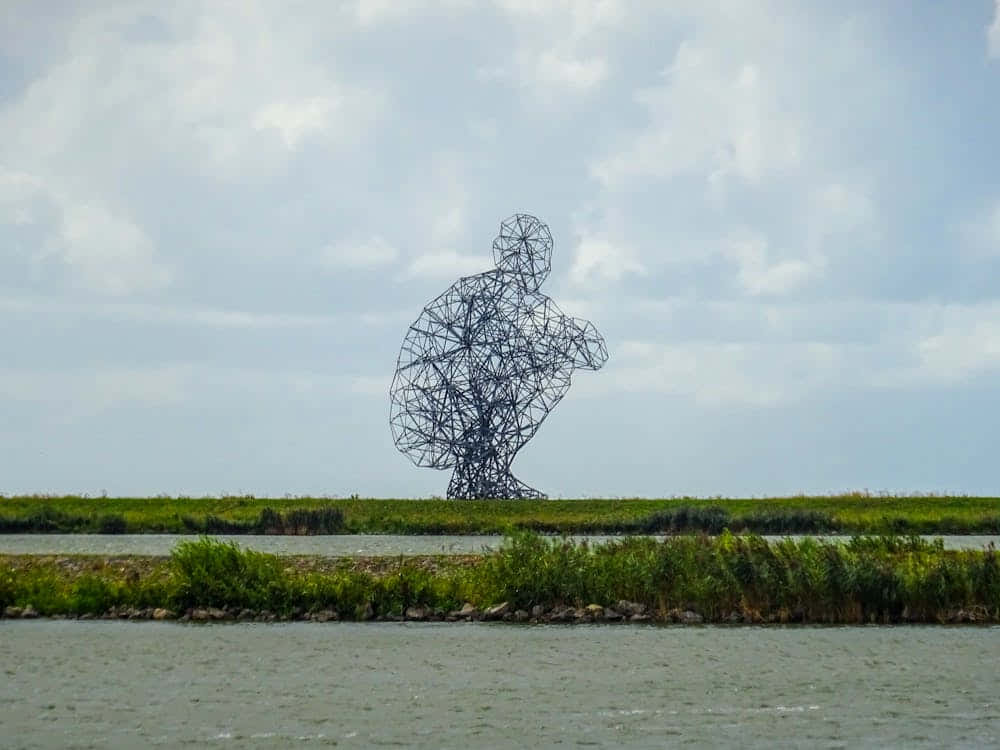 Lelystad Metal Sculptureby Water Wallpaper