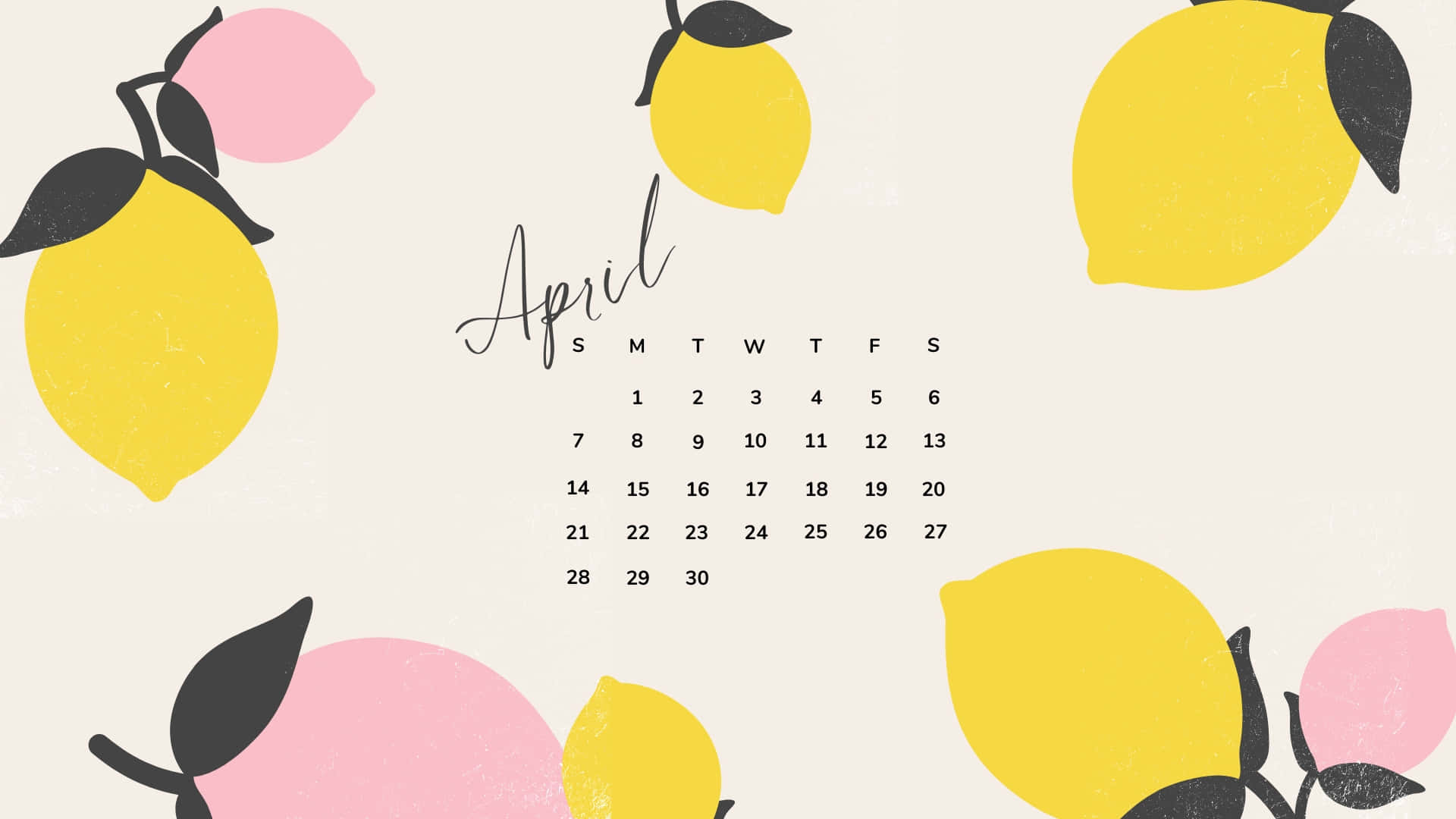 Lemon April Calendar Background Wallpaper