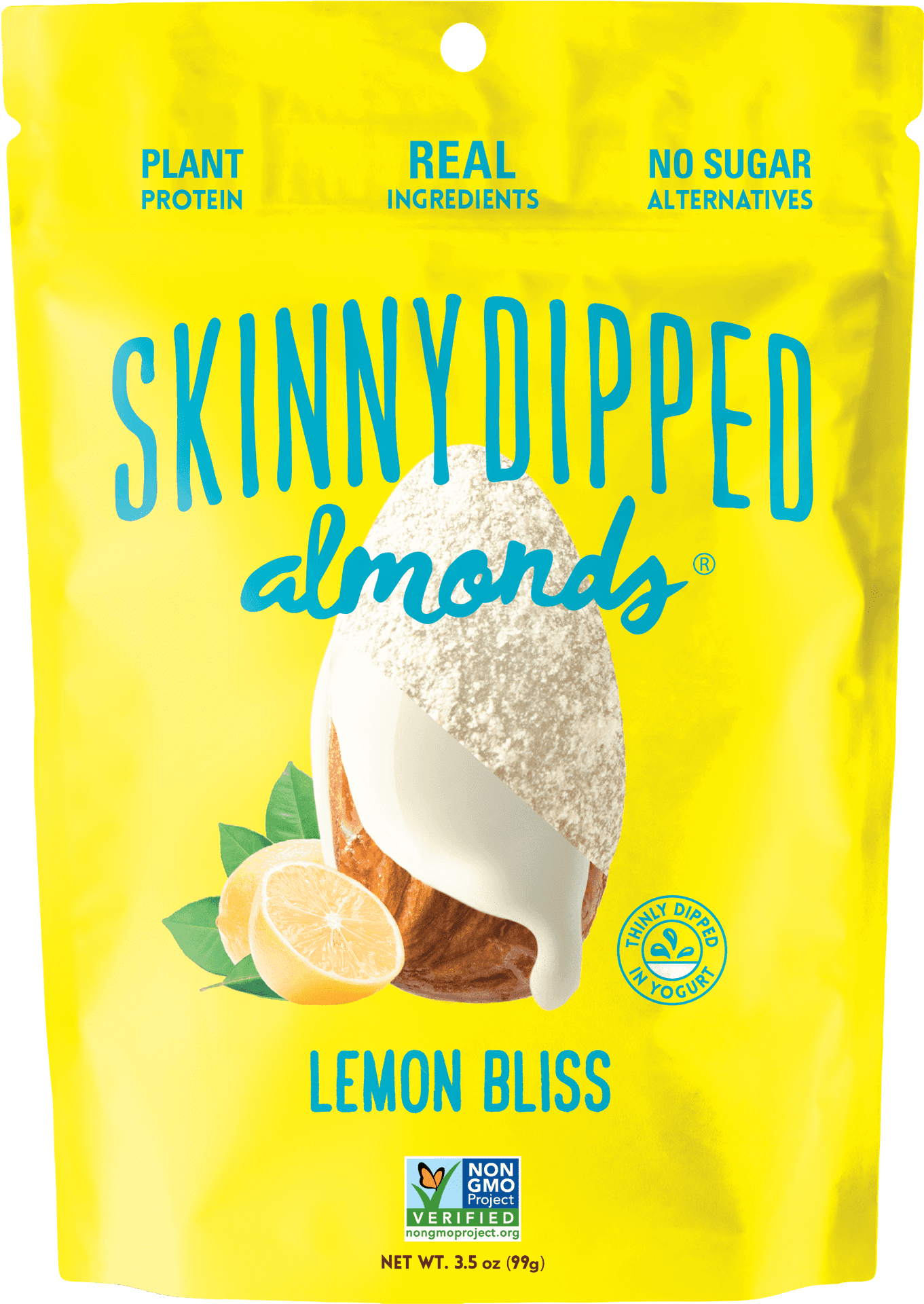 Lemon Flavored Skinny Dipped Almonds Package PNG