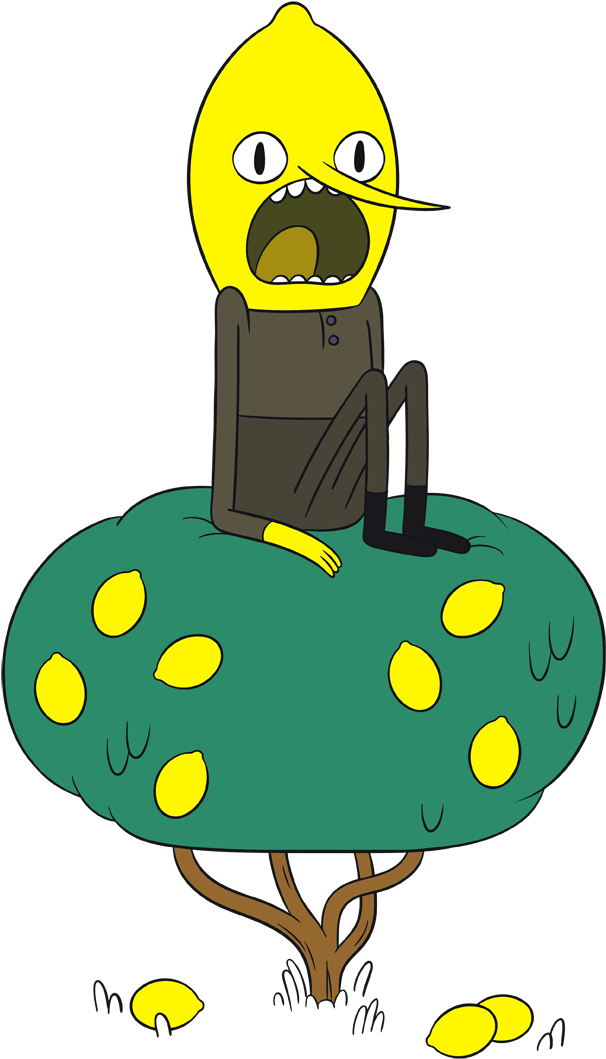 Lemon Head Character On Mushroom PNG