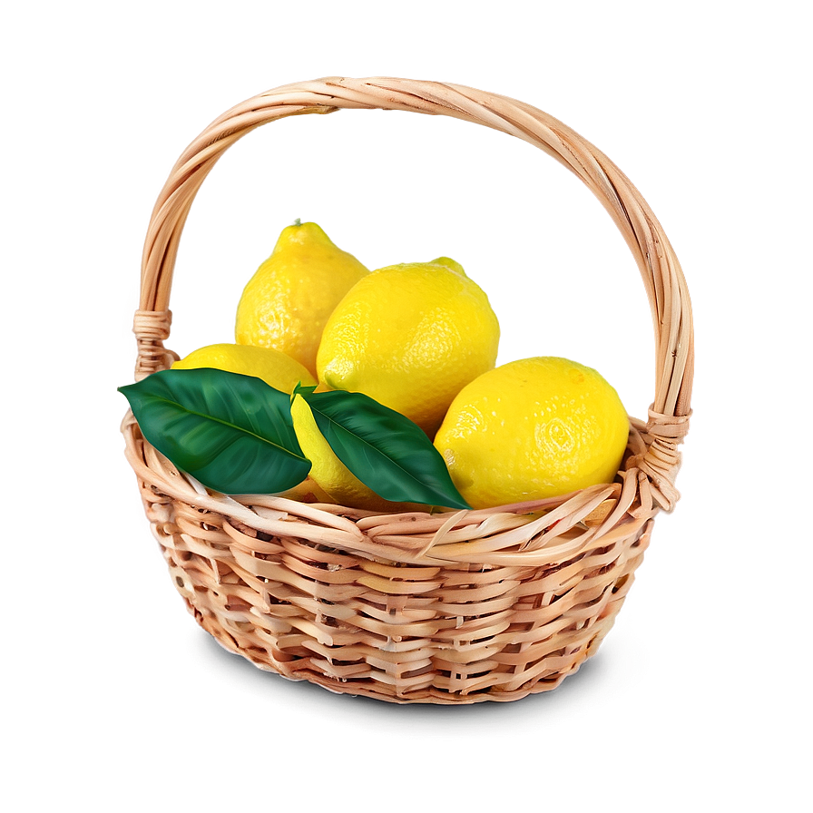Lemon In Basket Png 05042024 PNG