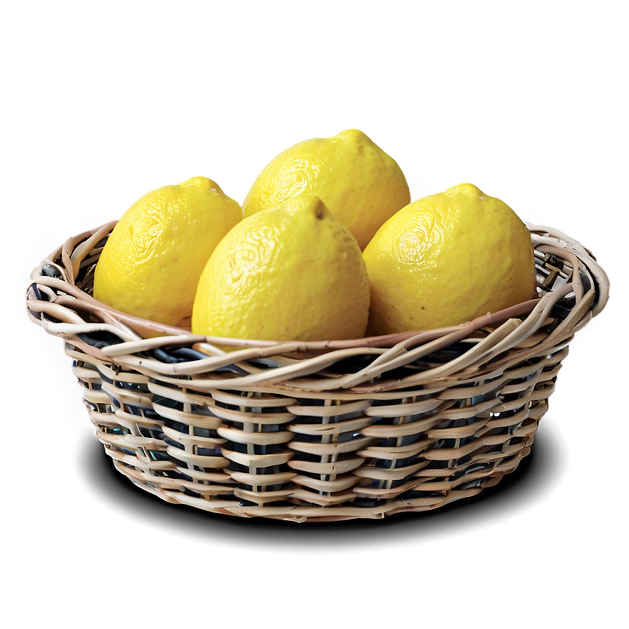 Lemon In Basket Png 6 PNG