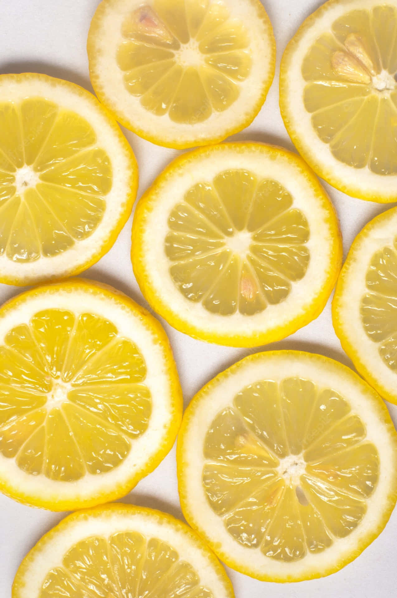 Einbund Zitronenscheiben Auf Einer Weißen Oberfläche Wallpaper