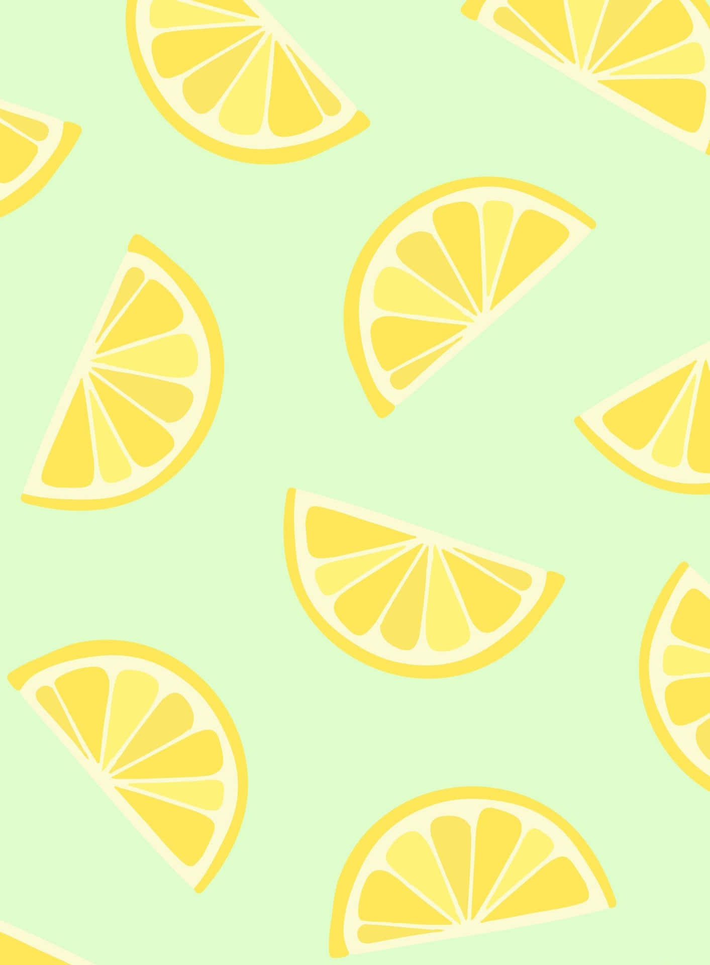 Lemon Slices Green Background Iphone Wallpaper