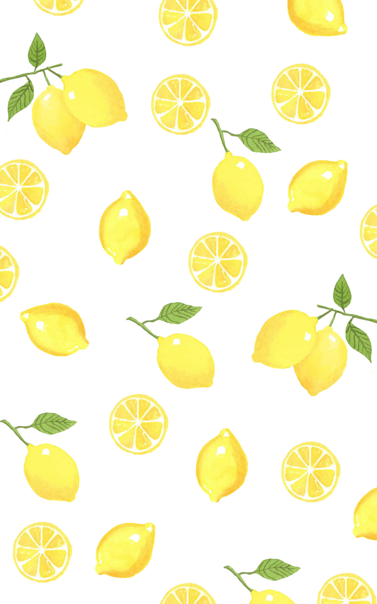 Einweißer Hintergrund Mit Zitronen Darauf. Wallpaper