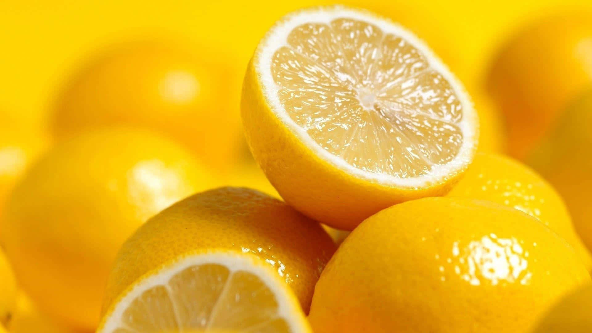 Closeup of a fresh and ripe lemon