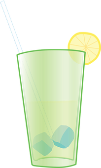 Lemon Slice Glass Drink Illustration PNG