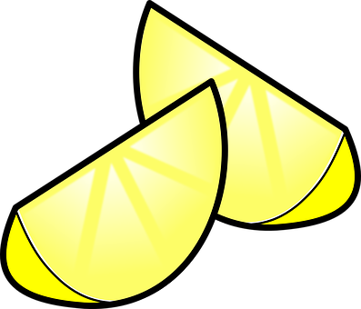 Lemon Slices Vector Illustration PNG
