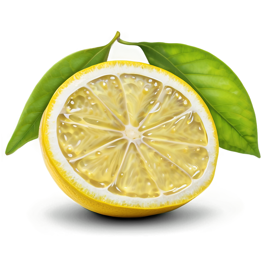 Lemon With Leaf Png Abh13 PNG