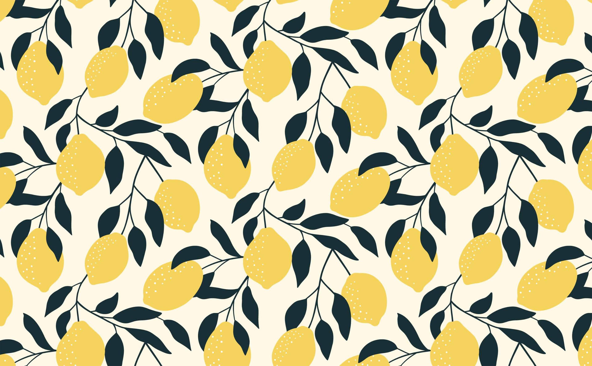 Lemon With Leaves Wallpaper