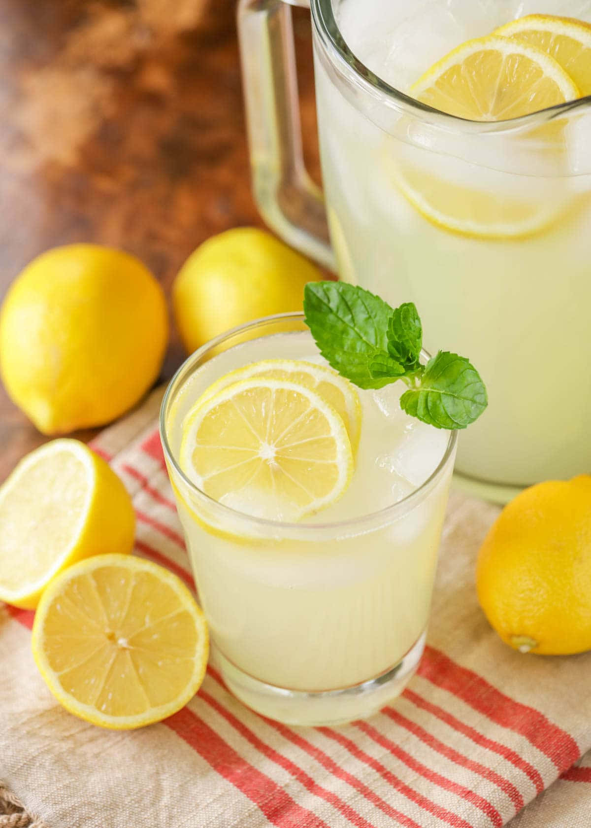 Refreshing glasses of homemade lemonade