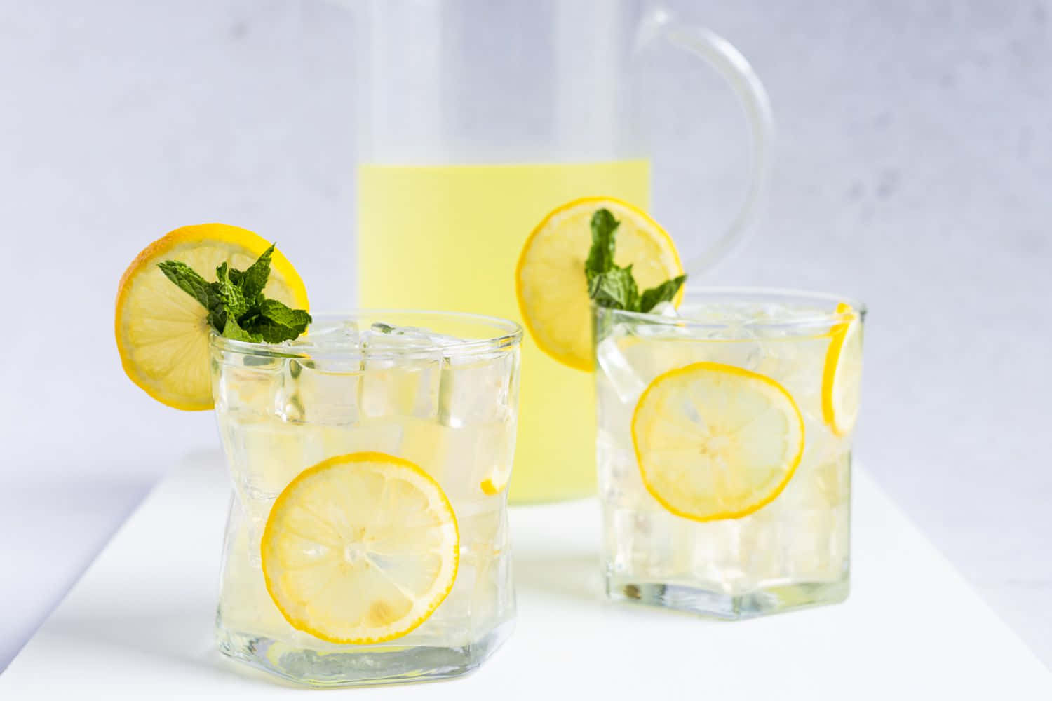 Lemonade With Lemon Slices And Mint