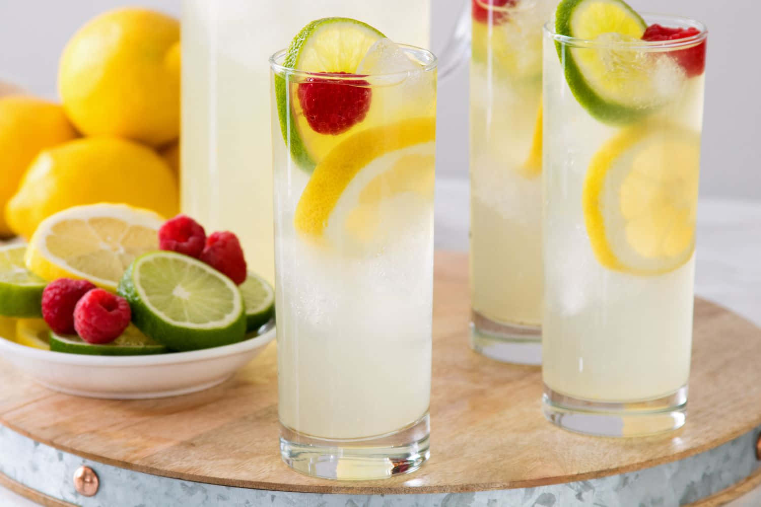 Lemonade With Raspberries And Lemons