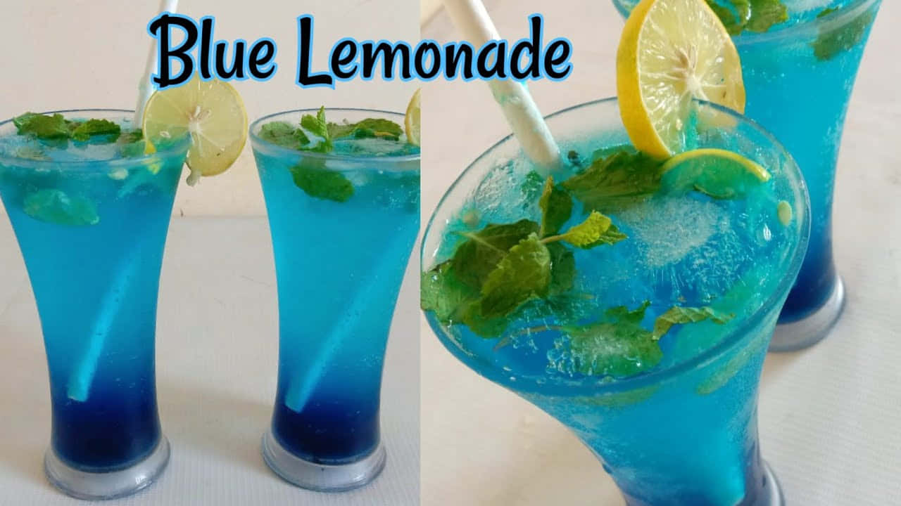 Blue Lemonade Recipe With Mint Leaves And Lemon