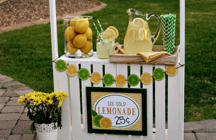 Refreshingly cool lemonade on a hot summer day
