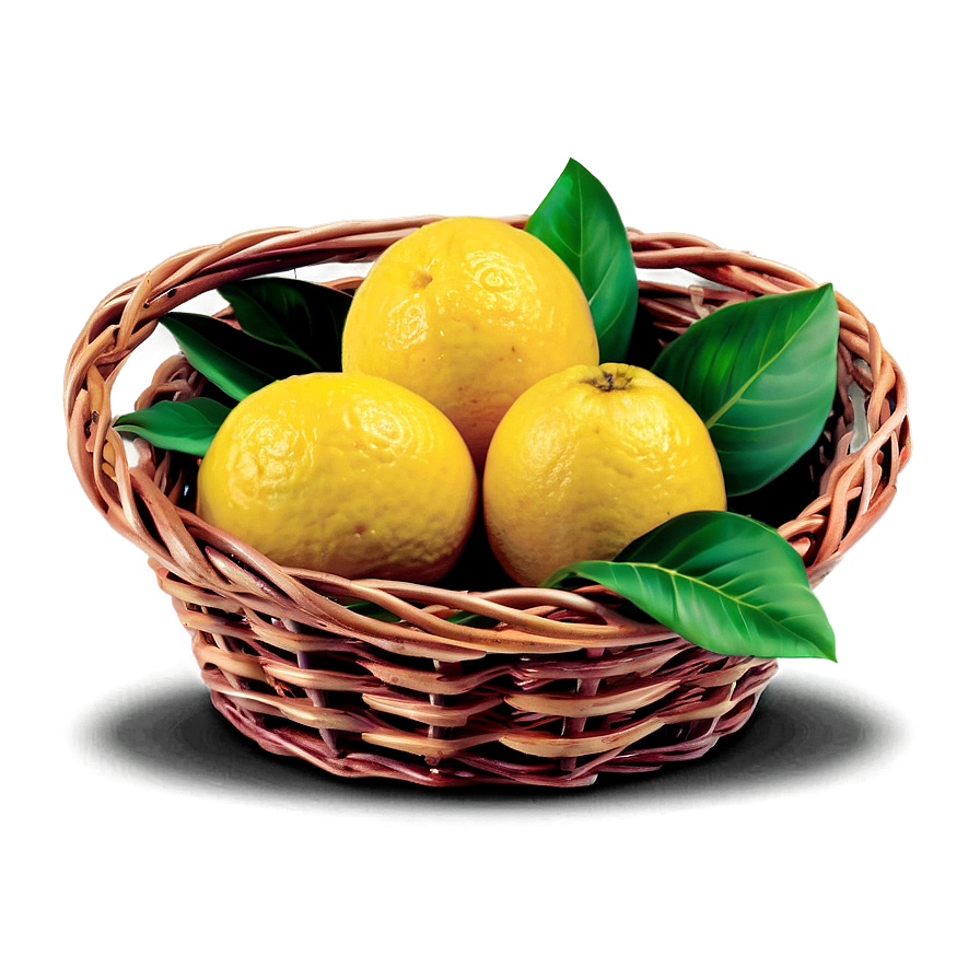 Lemons Basket Png Vrd64 PNG