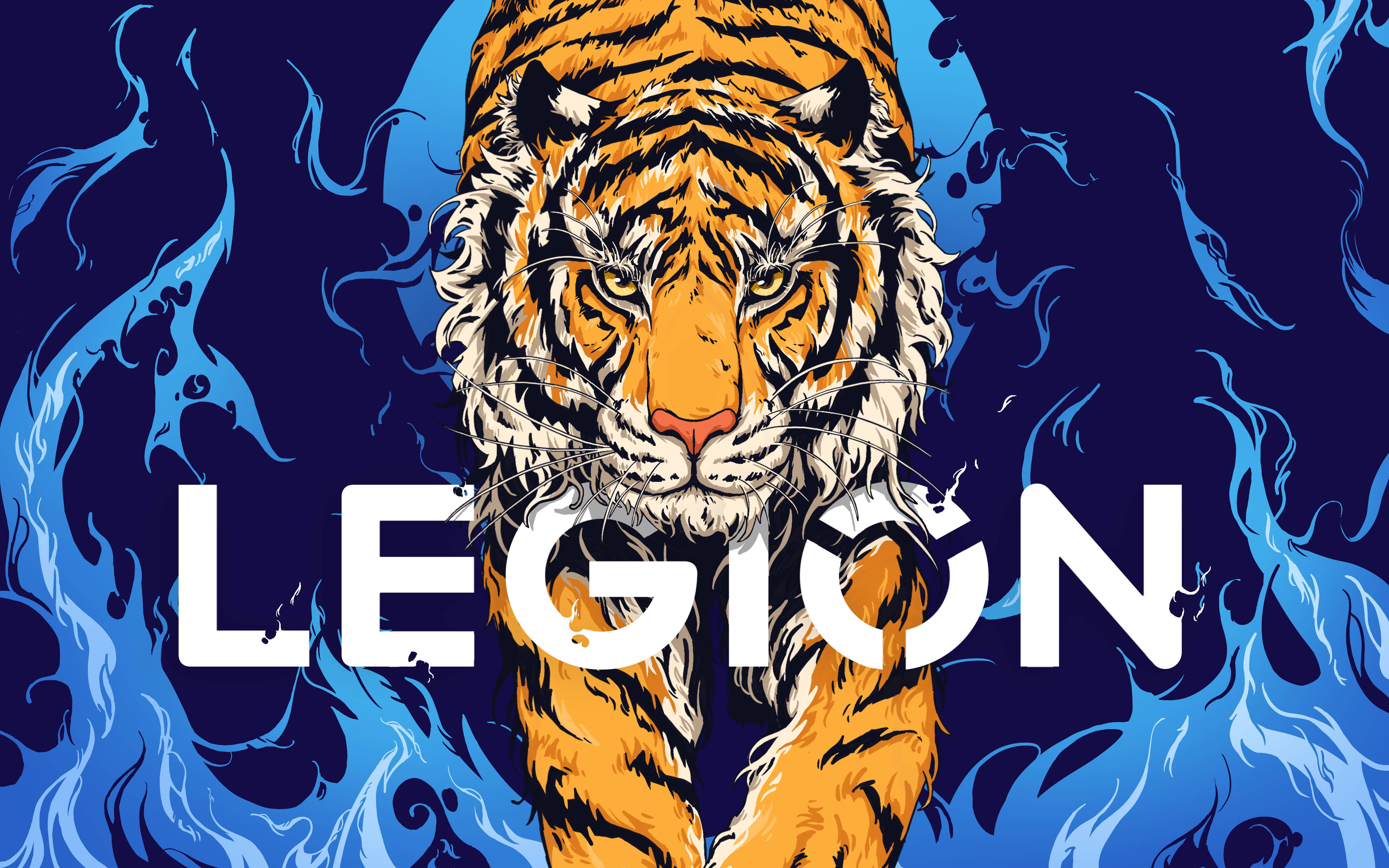 Lenovo Legion Gaming Laptop With Tiger Background