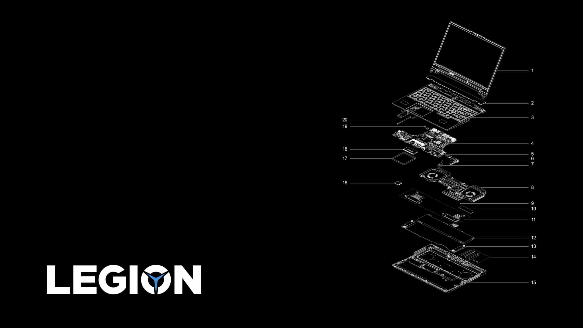 Lenovo Legion Laptop Exploded View Wallpaper