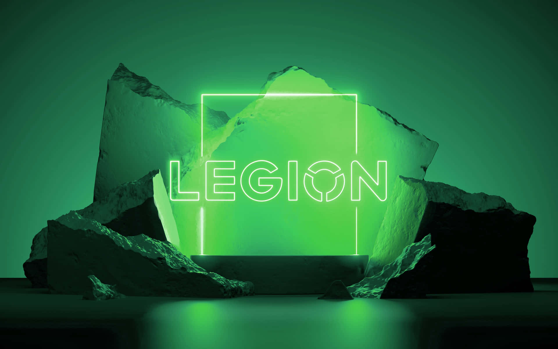 Download Lenovo Legion Logo Illuminated Green Wallpaper | Wallpapers.com