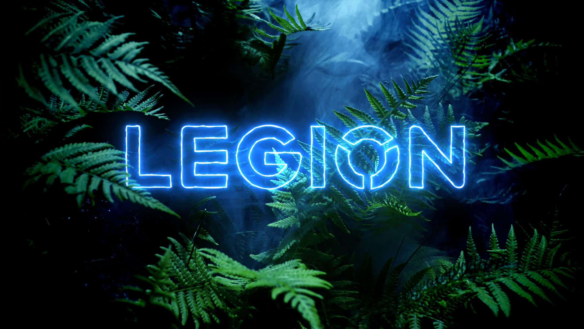 Lenovo Legion Neon Sign Ferns Wallpaper