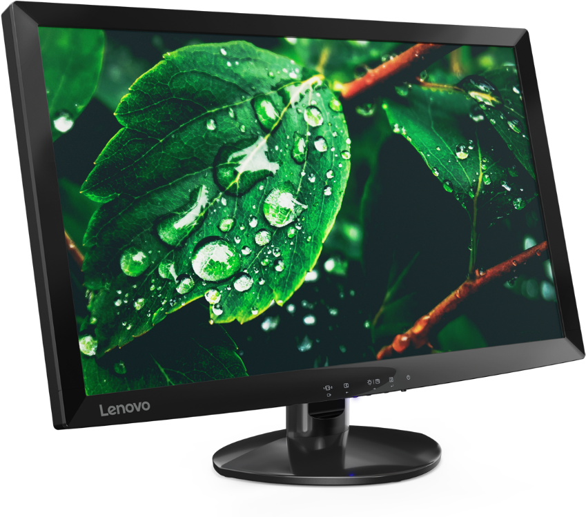 Lenovo Monitor Displaying Nature Image PNG
