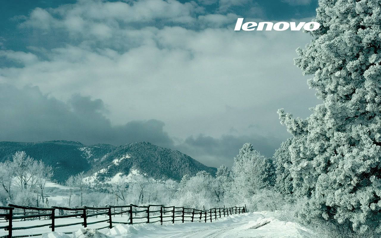 Fondode Pantalla De Lenovo Tablet Con Árboles Congelados. Fondo de pantalla