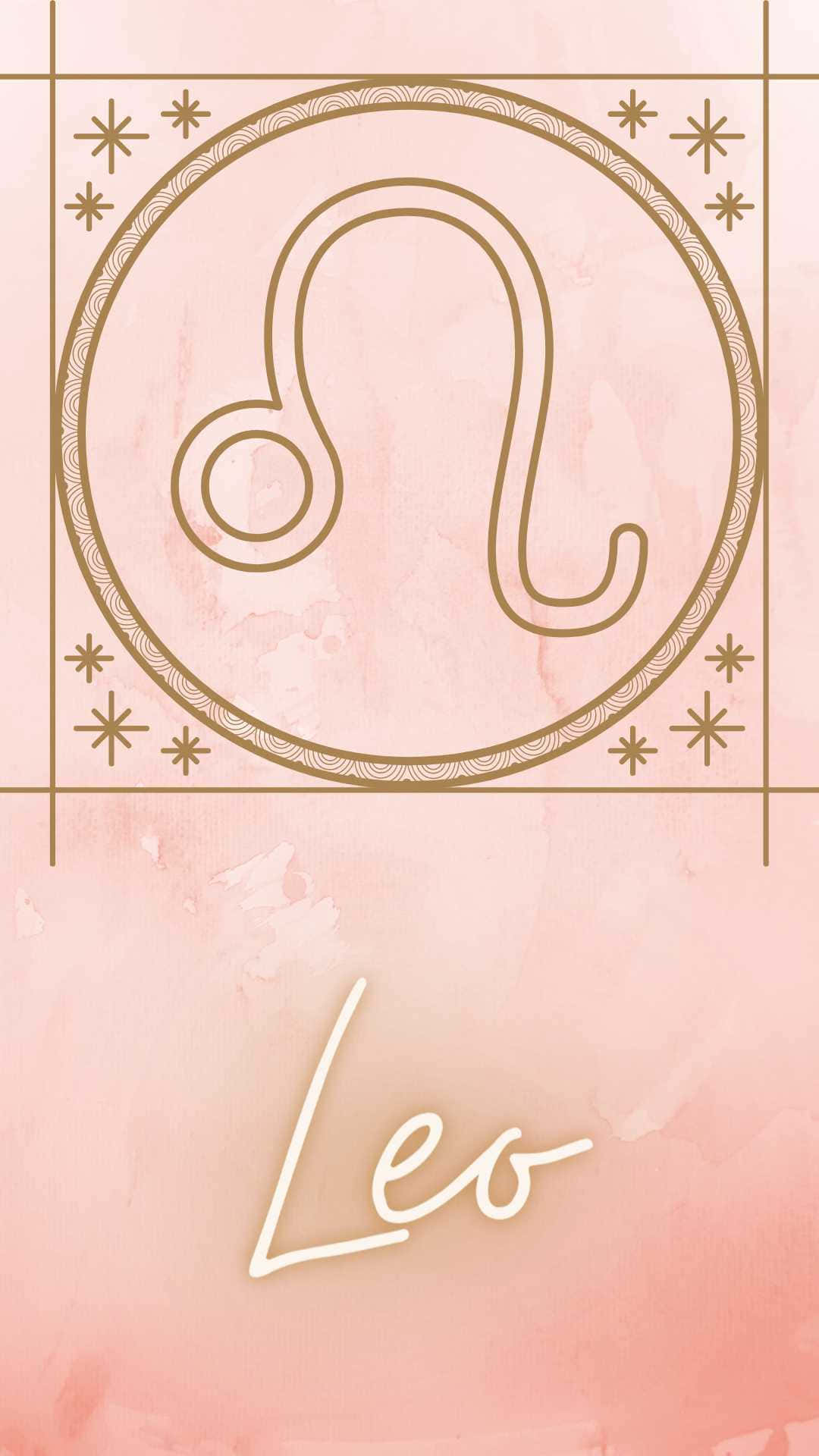 Leo Zodiac Sign On A Pink Background