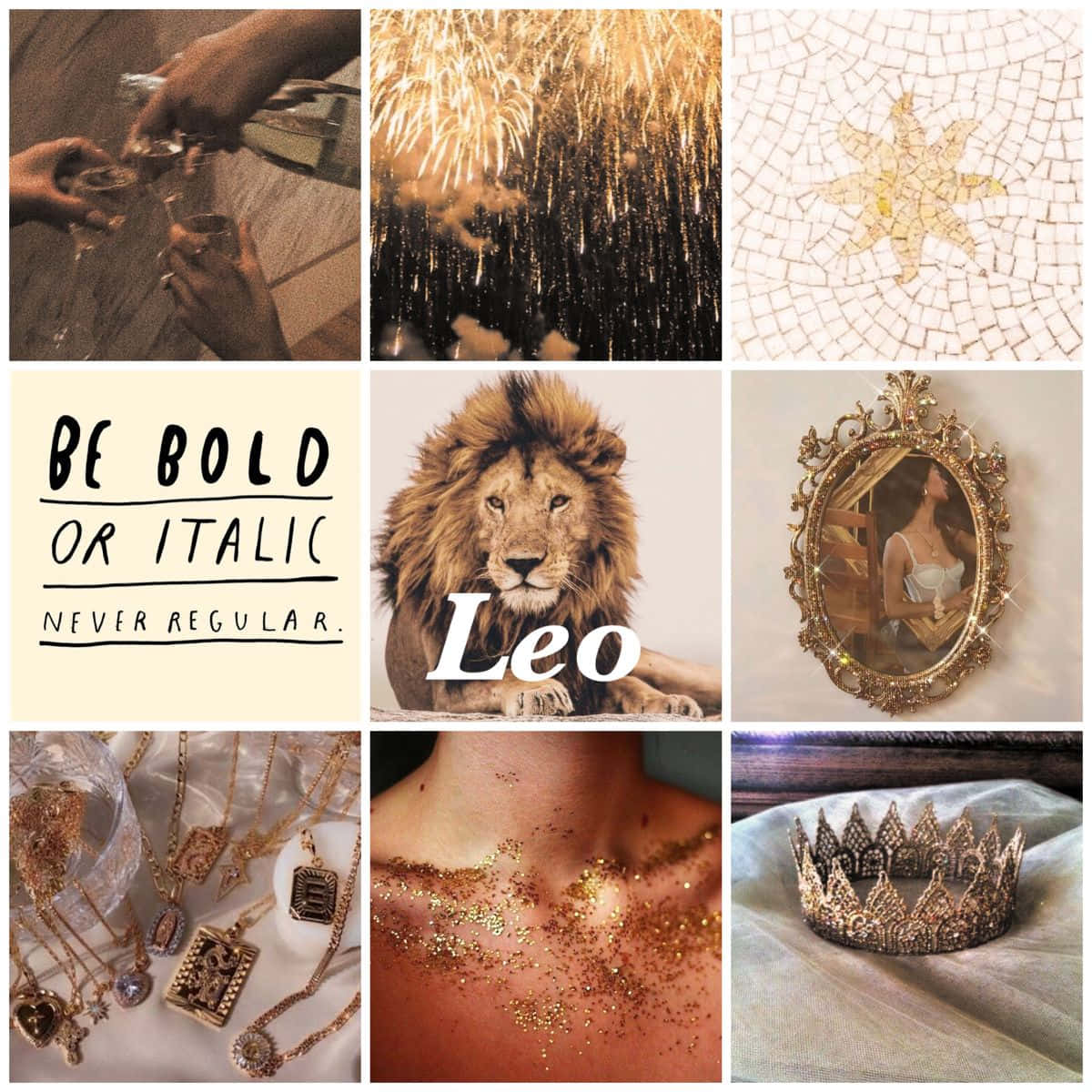 A Collage Of Pictures With The Words Be Bold Or Italy Leo