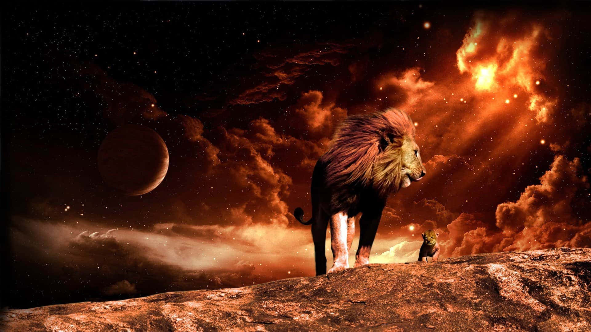 Etbillede Af Løvekonstellationen Der Oplyser Nattens Himmel.