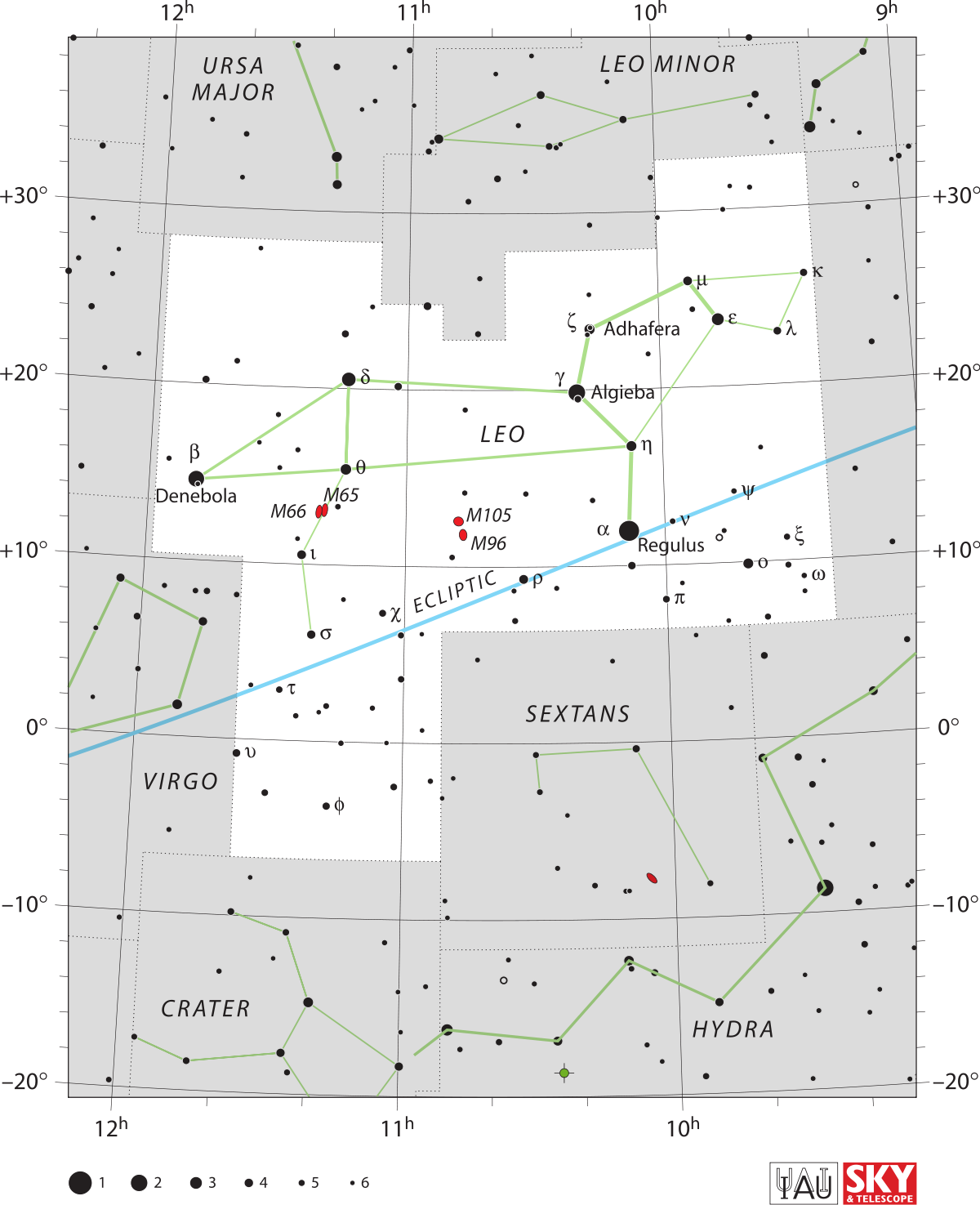 Leo Constellation Map PNG