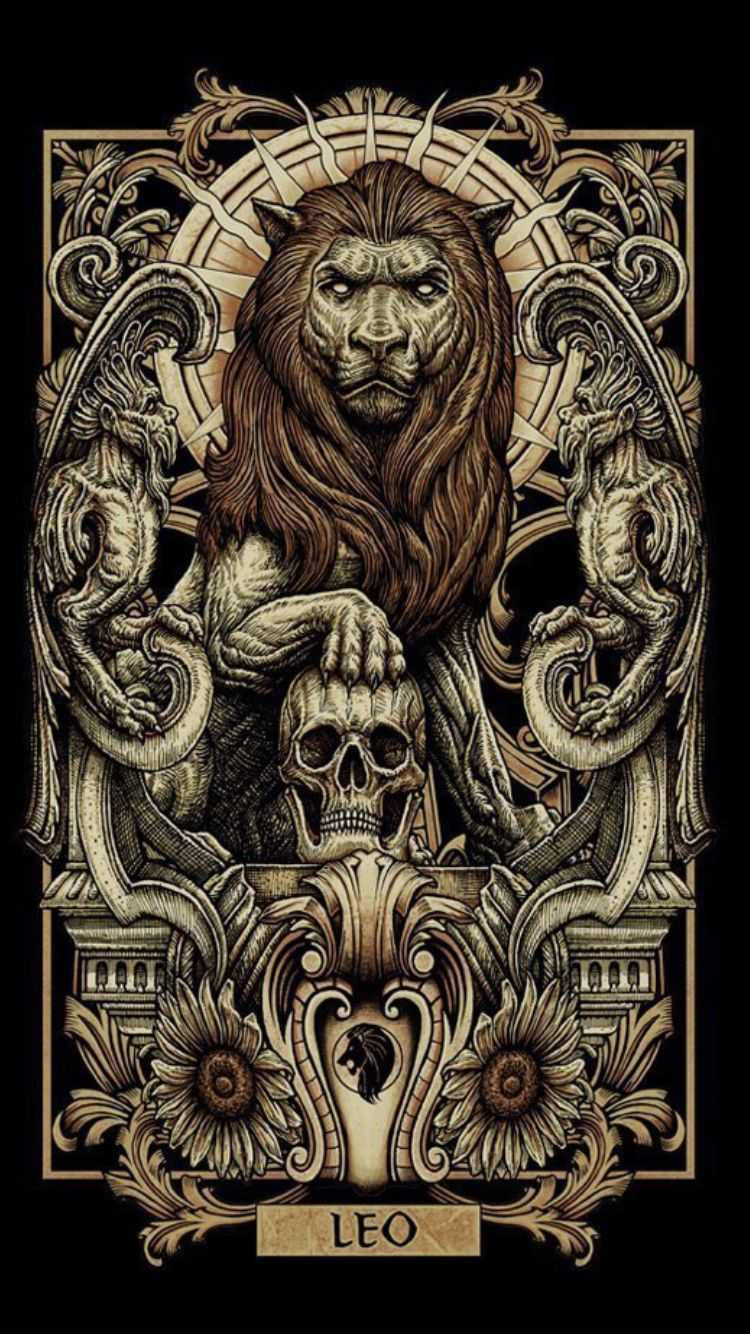 Leo Løve Med Kranium Wallpaper