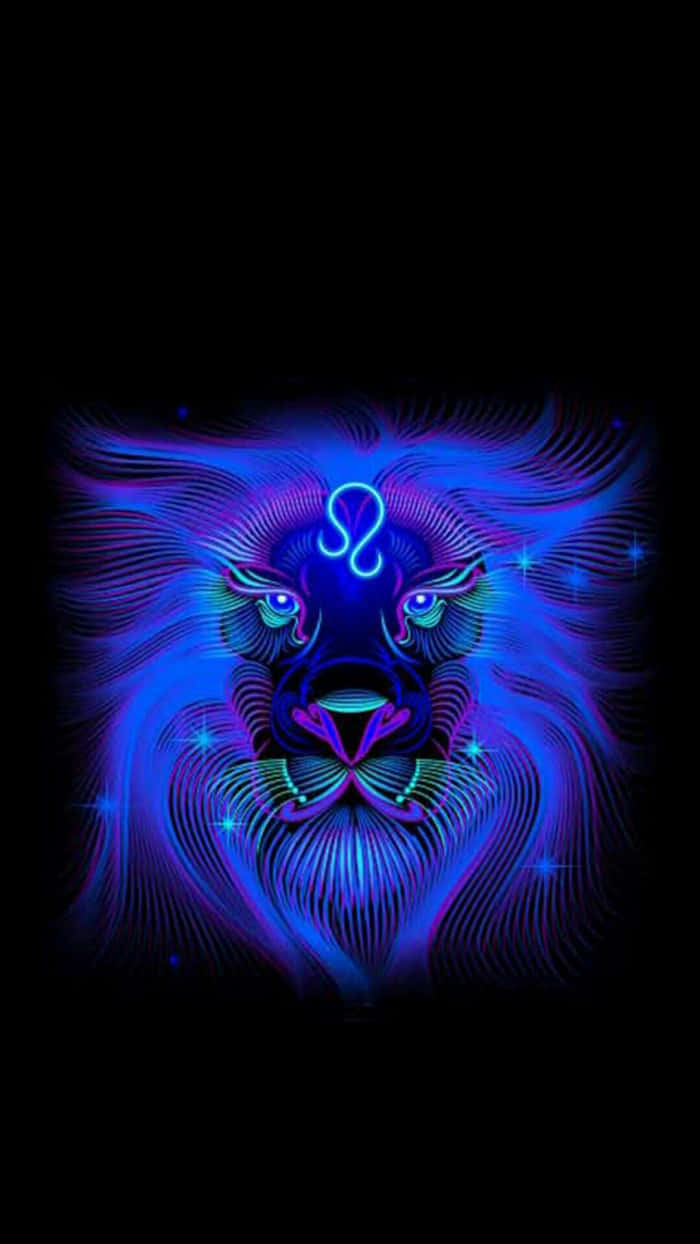 Neon Leo Zodiac Sign And Lion Wallpaper