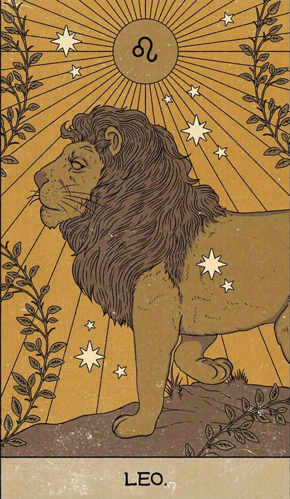 Leo Zodiac Sign And Lion Wallpaper