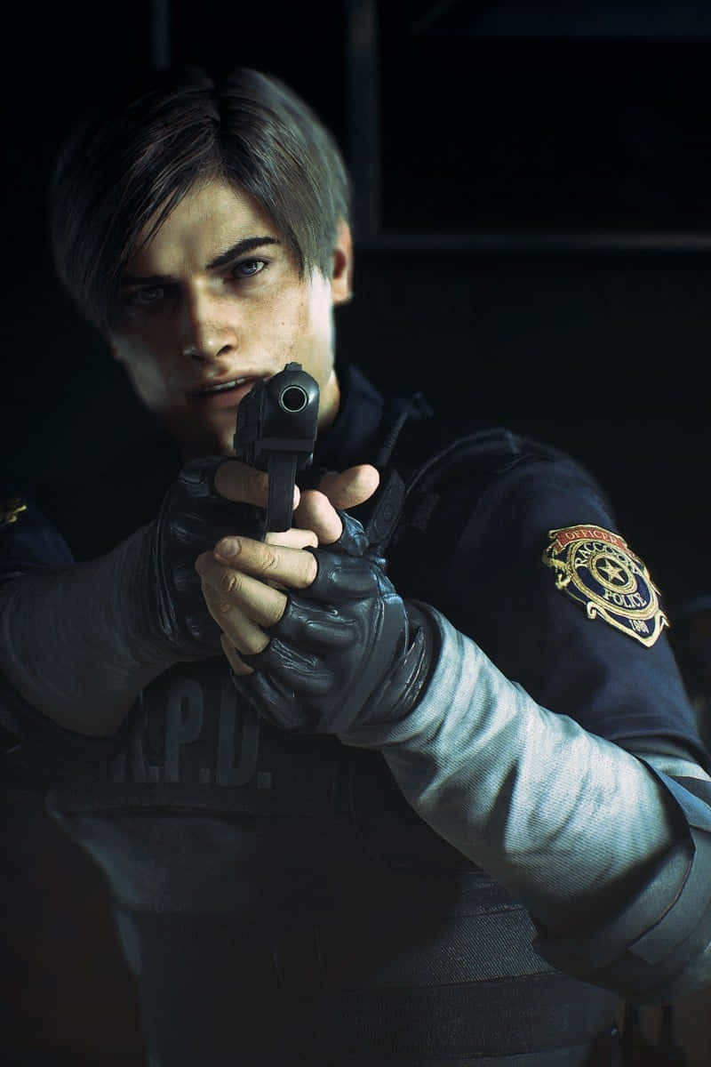 Leon Kennedy Visant Avec Une Arme Fond d'écran