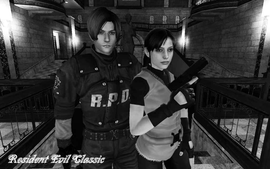 "leon Kennedy And Claire Redfield - Intense Survival Duo In Resident Evil" Wallpaper