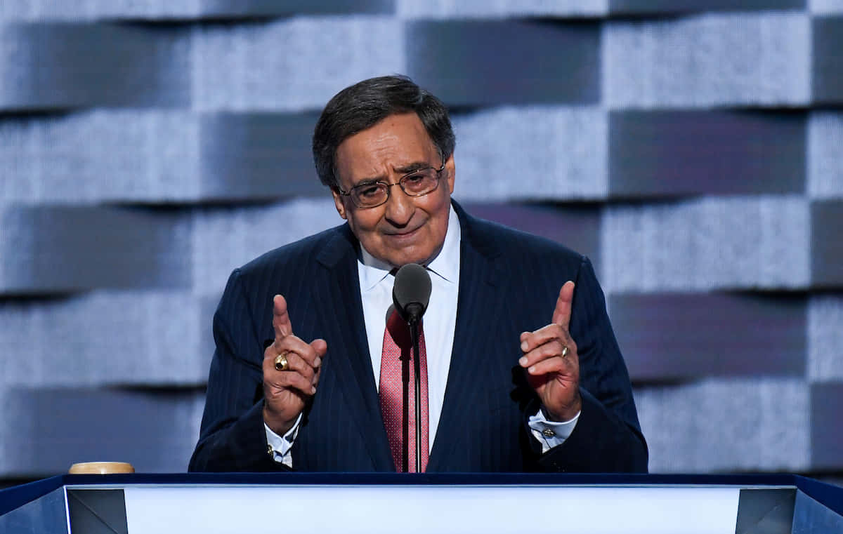 Leon Panetta Pointing Index Fingers Up Wallpaper