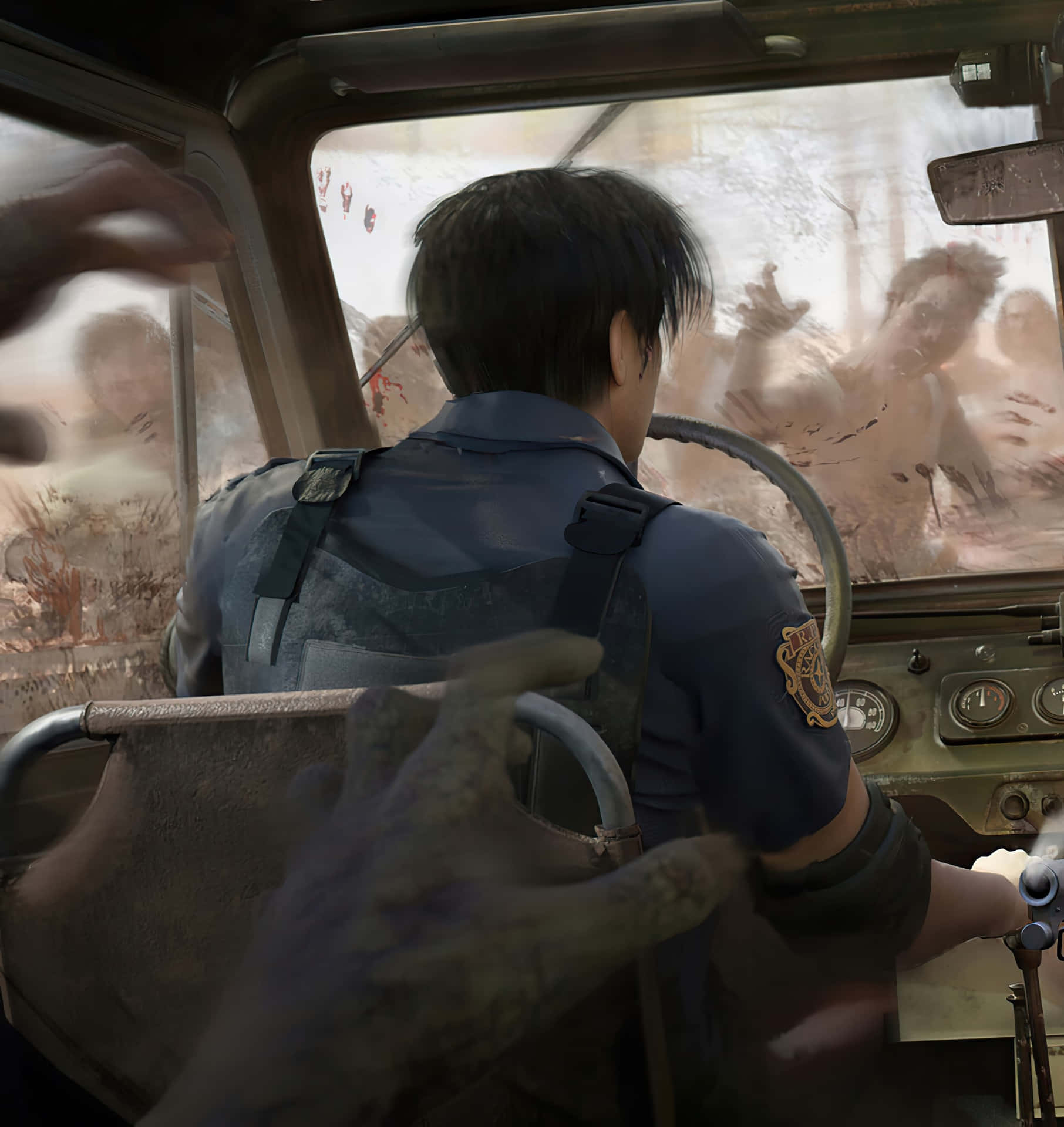 Leon Driving Resident Evil 2 Wallpaper