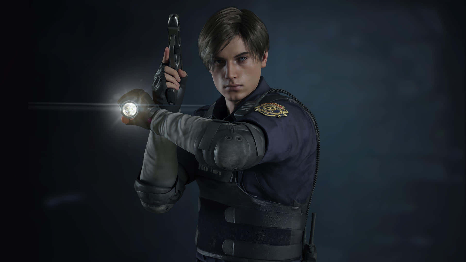 Leon With Guns Resident Evil 2 Wallpaper