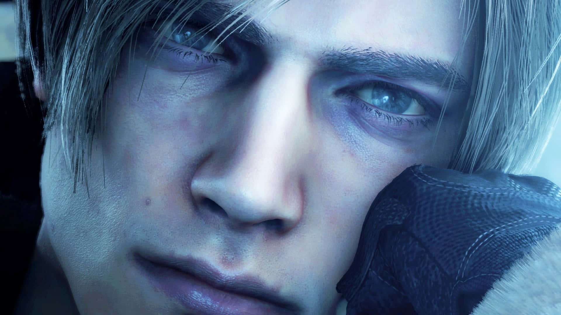 Leon S Kennedy Close Up Resident Evil4 Remake Wallpaper