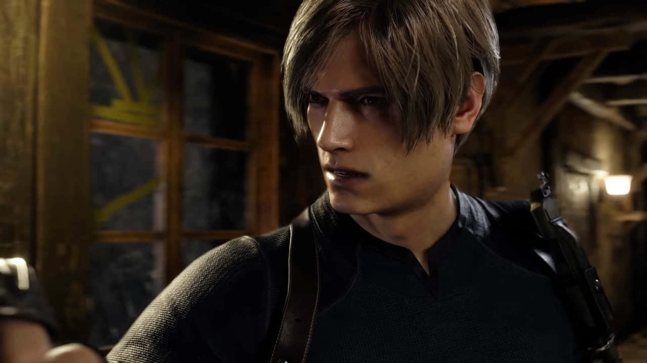 Download Leon S Kennedy Resident Evil4 Remake Wallpaper | Wallpapers.com