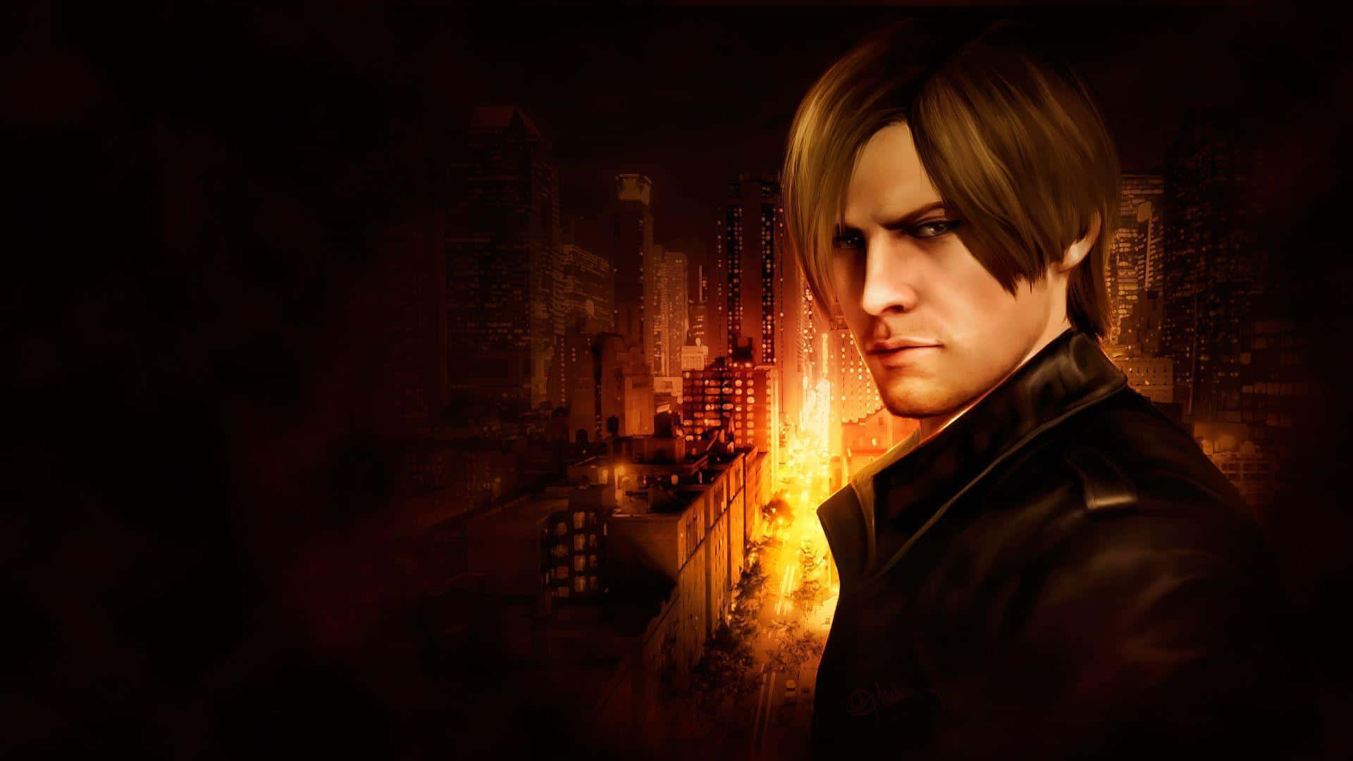 "leon S. Kennedy, The Fearless And Gallant Protector In The Realm Of Resident Evil." Wallpaper