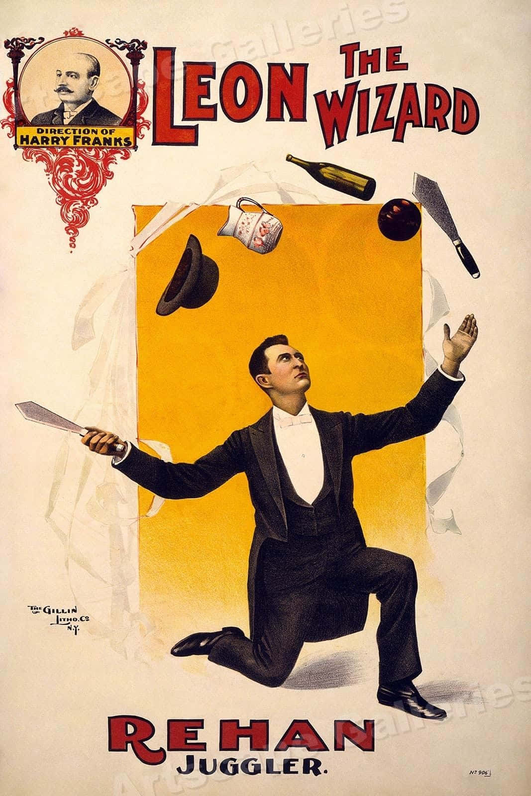 Leon The Wizard Vintage Vaudeville Poster Wallpaper
