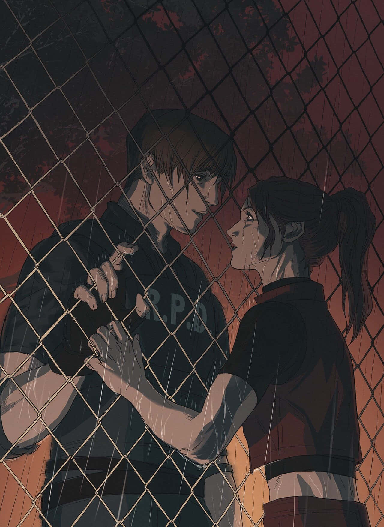 Leon Dan Claire Di Balik Kawat Pagar Wallpaper