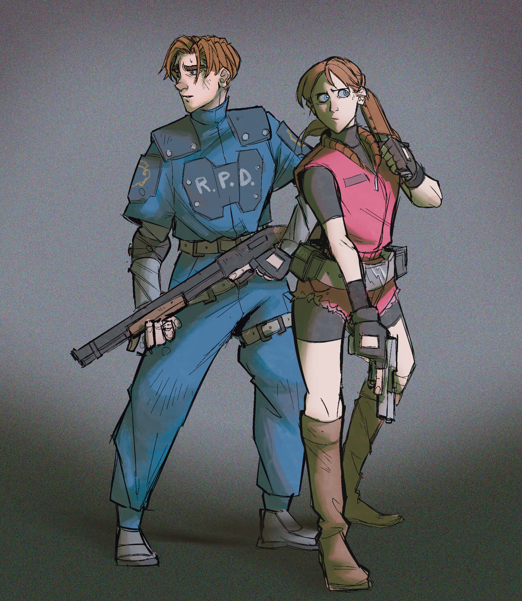 Leon Et Claire Personnages Resident Evil Fond d'écran