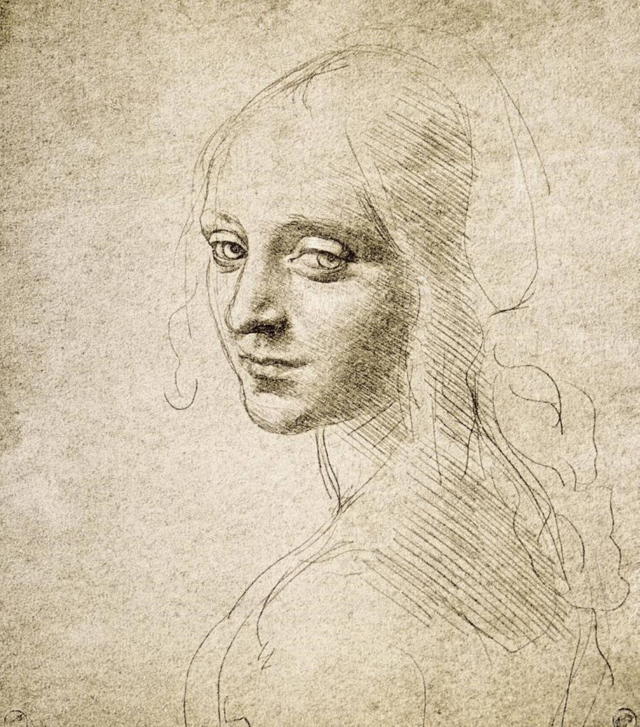 Leonardo Da Vinci Lady Sketch Wallpaper