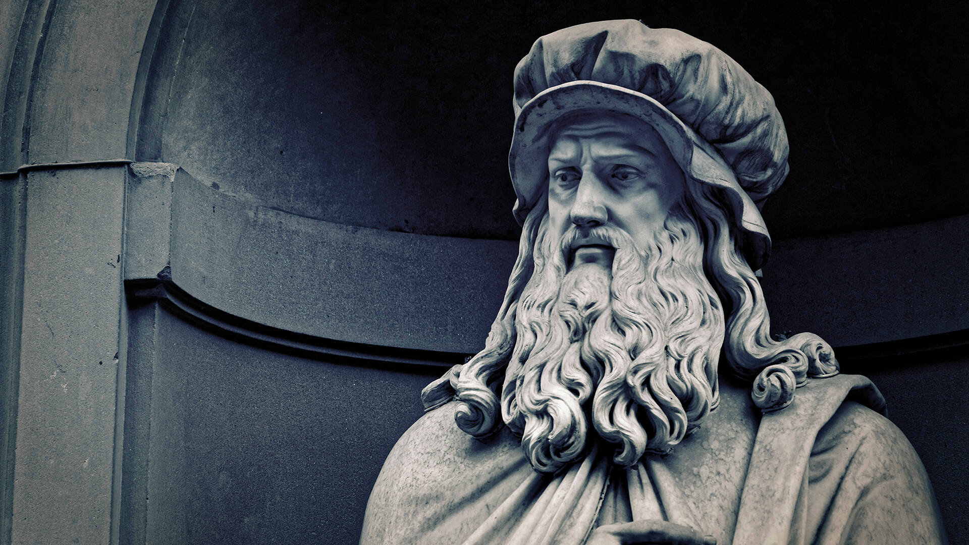 Leonardo Da Vinci Statue Uffizi Gallery Wallpaper
